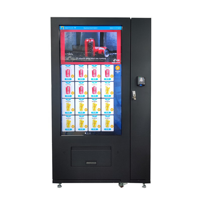 Big touch screen vending machine for sale 55 inch snack&drink in gym support E-wallet payment can play advertisement